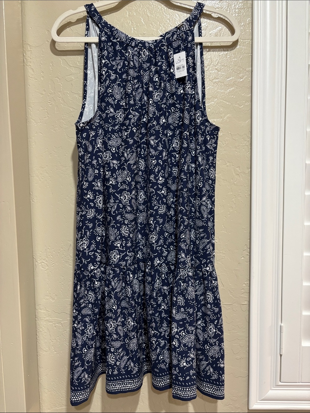 LOFT Navy and White Paisley Women’s Sundress Size L